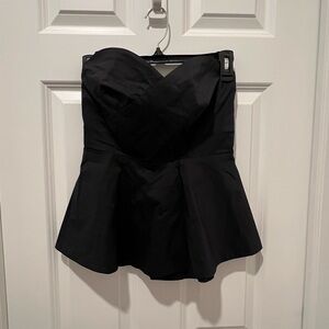 New York & Company Black Peplum Stretch Top